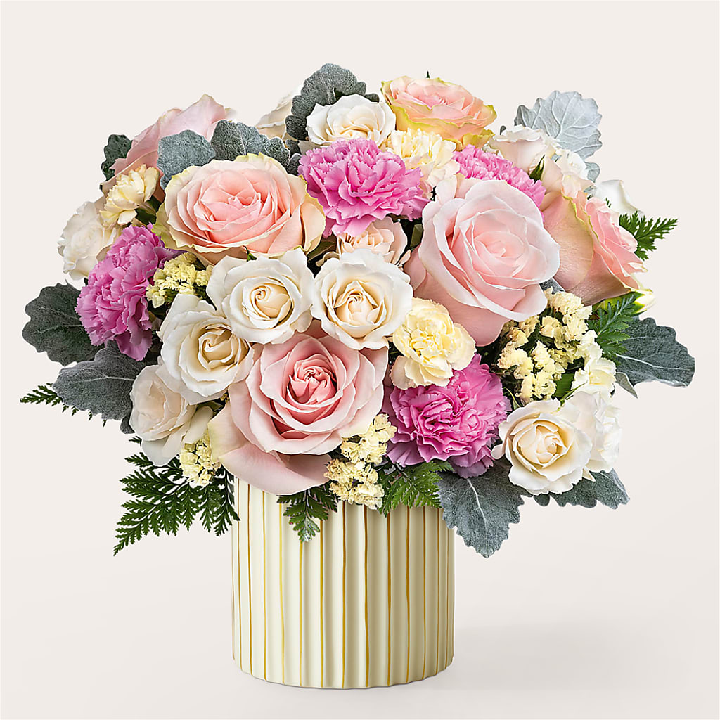 Blissful Moments Bouquet with Ivory Vase – DEE'S FLORAL & DESIGNS, Fairmont MN