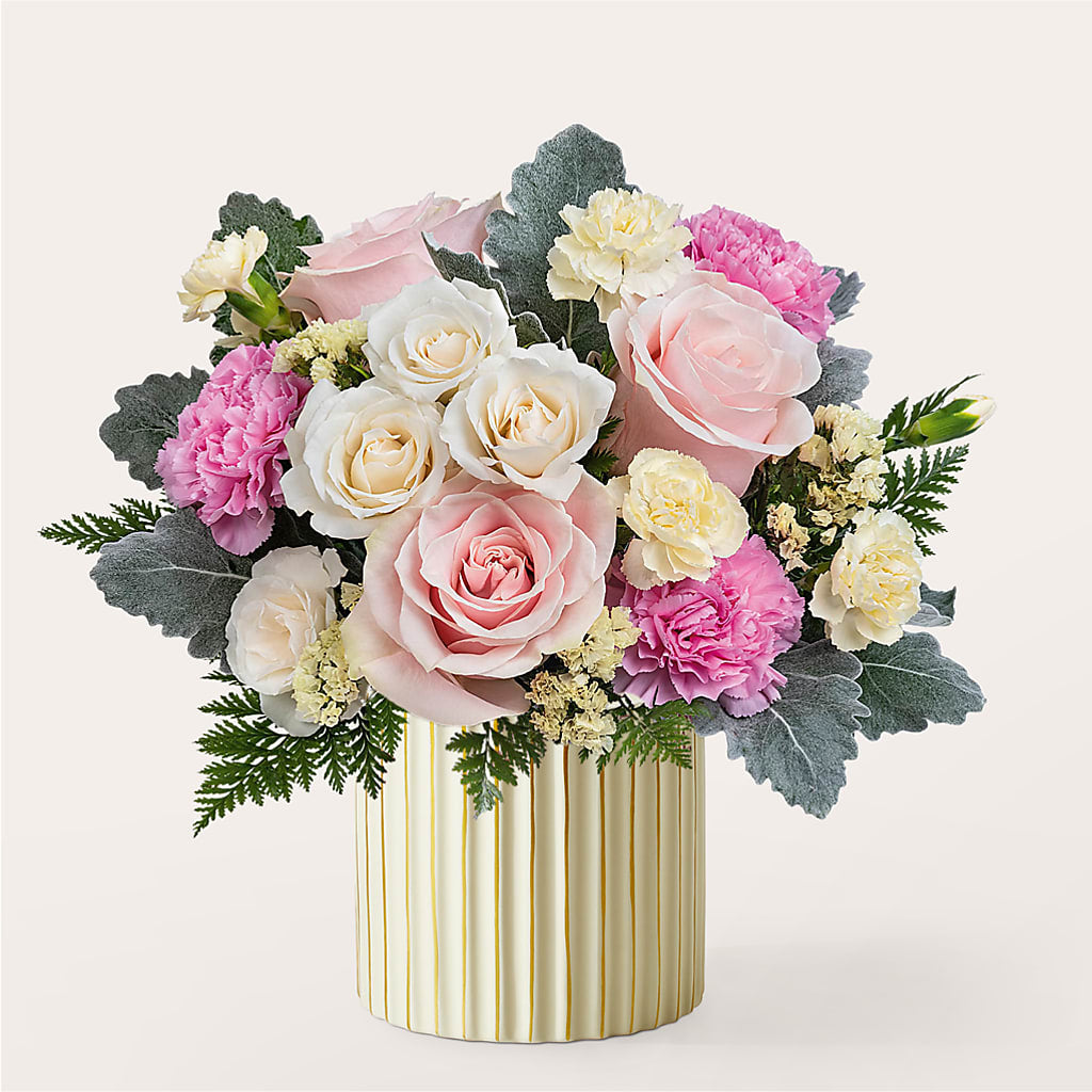 Blissful Moments Bouquet with Ivory Vase – DEE'S FLORAL & DESIGNS, Fairmont MN