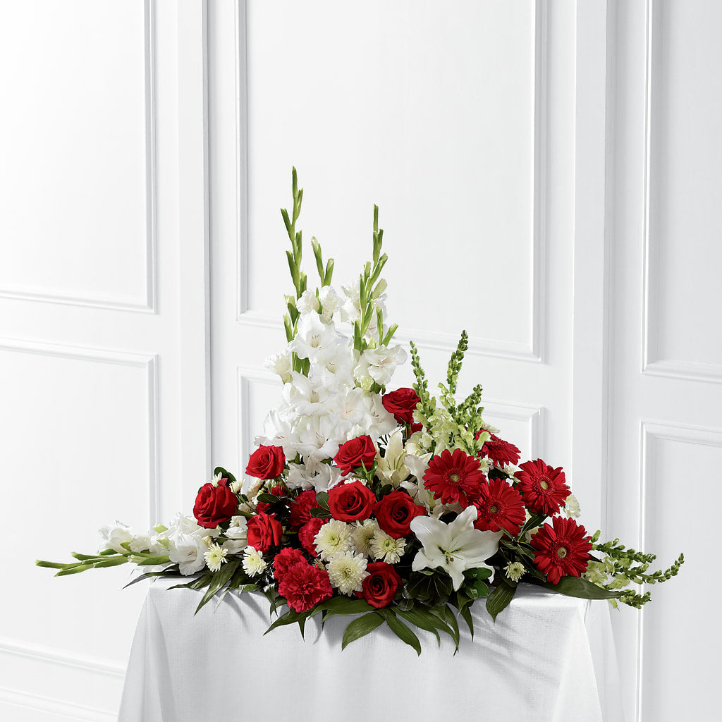 Crimson & White Arrangement – DEE'S FLORAL & DESIGNS, Fairmont MN