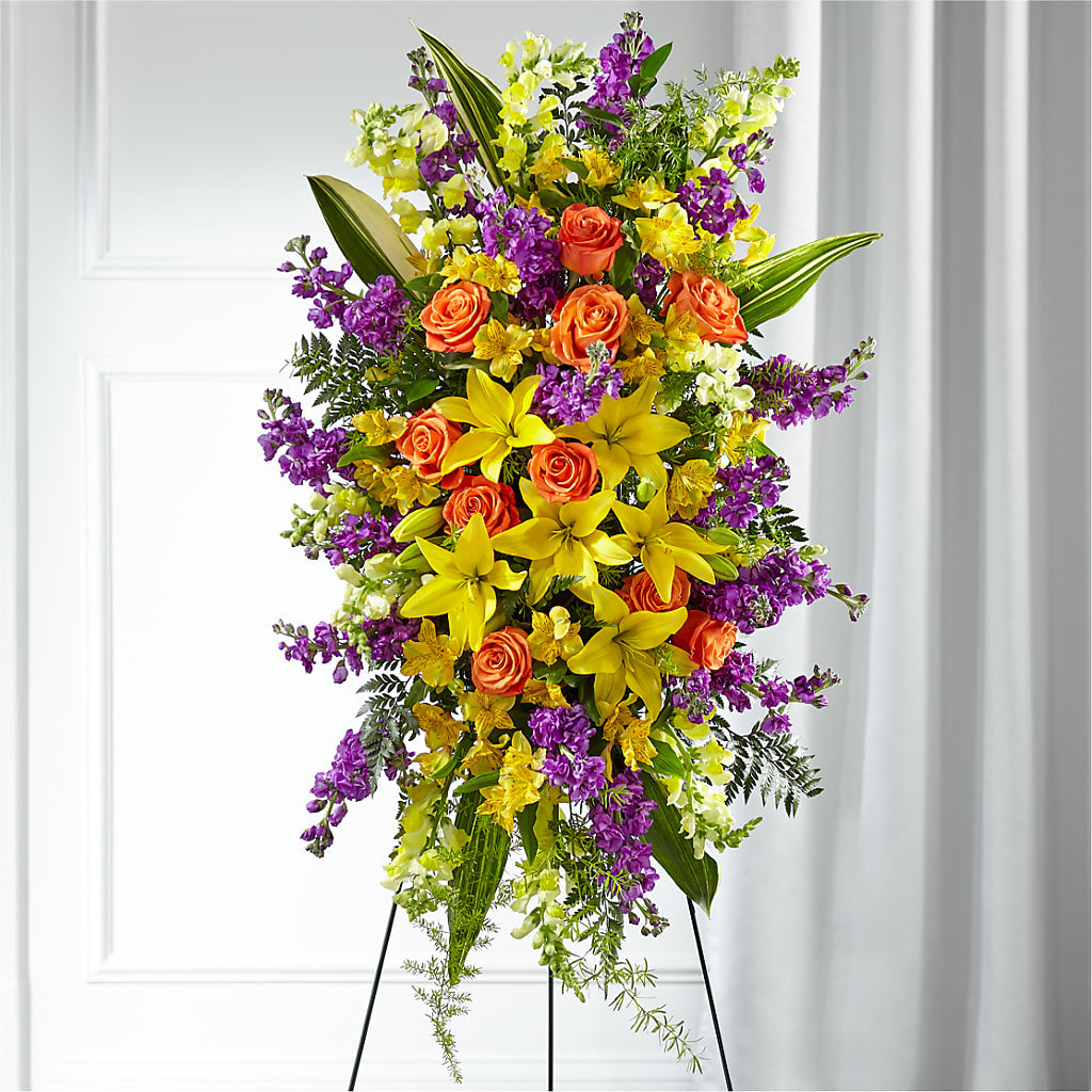Thoughtful Prayers Standing Spray – DEE'S FLORAL & DESIGNS, Fairmont MN