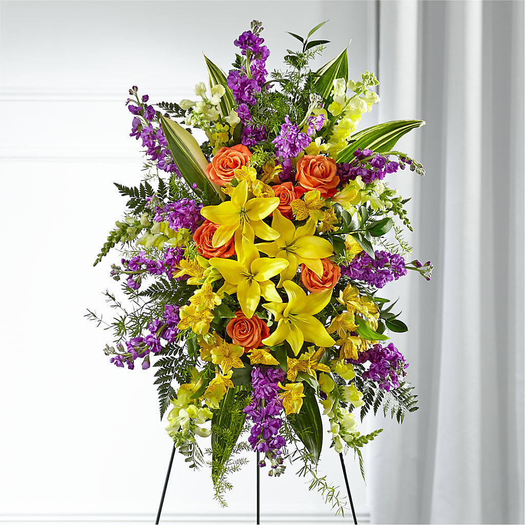 Thoughtful Prayers Standing Spray – DEE'S FLORAL & DESIGNS, Fairmont MN