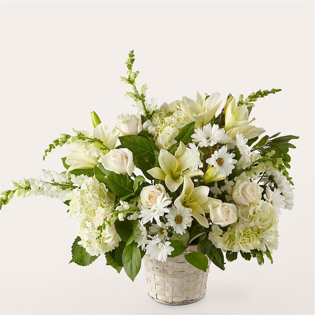 Ivory Elegance Floral Basket – DEE'S FLORAL & DESIGNS, Fairmont MN
