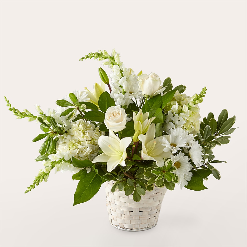 Ivory Elegance Floral Basket – DEE'S FLORAL & DESIGNS, Fairmont MN