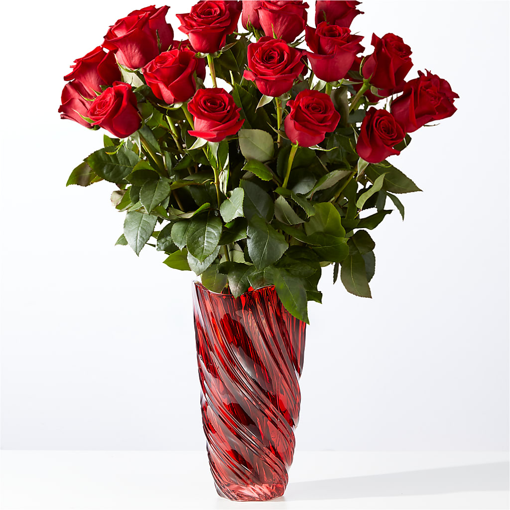 Classic Love Red Rose Bouquet with Luxe Swirl Vase – DEE'S FLORAL & DESIGNS, Fairmont MN