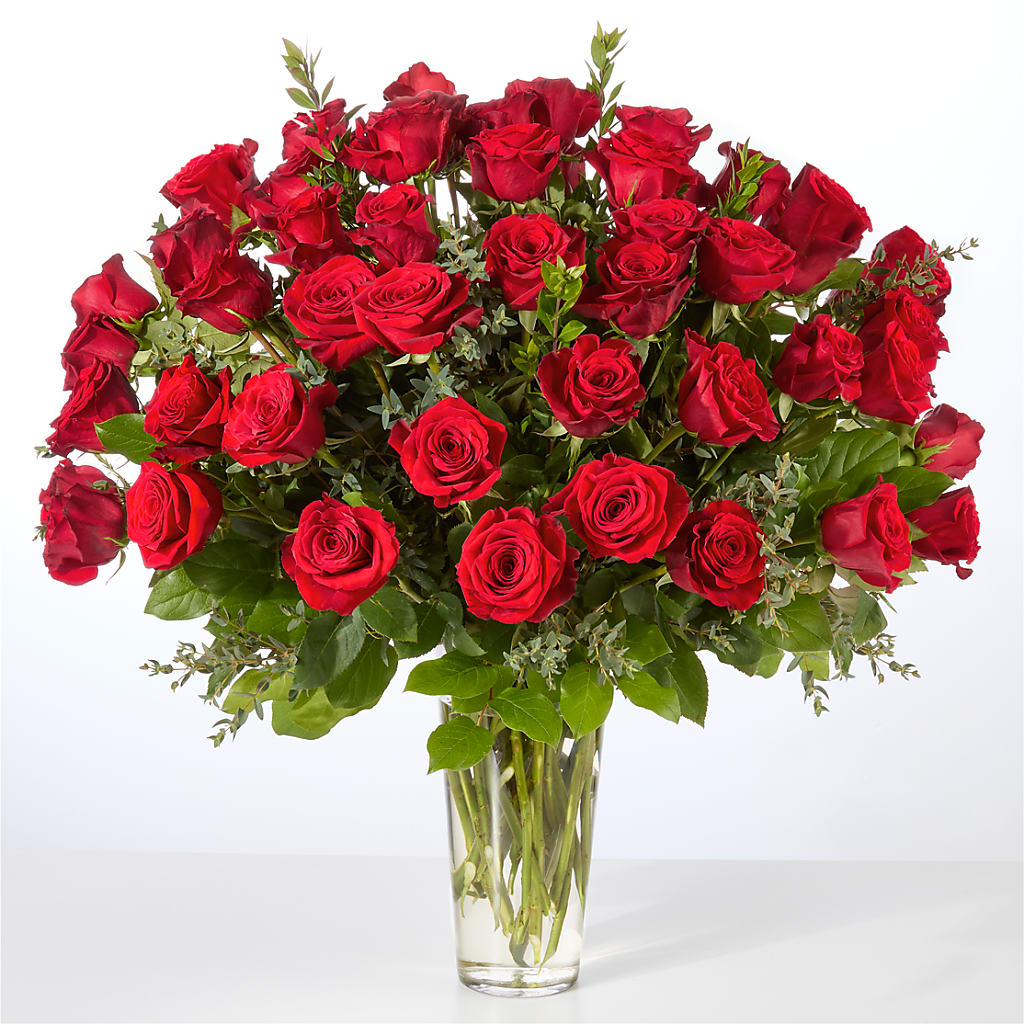 Forever Yours Fifty Stem Red Rose Bouquet – DEE'S FLORAL & DESIGNS, Fairmont MN