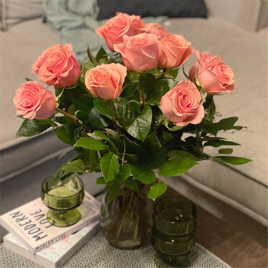 Long Stem Pink Rose Bouquet – DEE'S FLORAL & DESIGNS, Fairmont MN