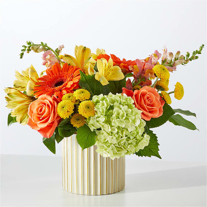 Autumn Sunshine Bouquet with Ivory Vase – DEE'S FLORAL & DESIGNS, Fairmont MN