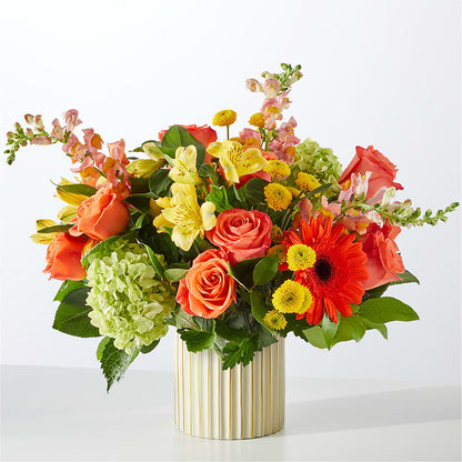 Autumn Sunshine Bouquet with Ivory Vase – DEE'S FLORAL & DESIGNS, Fairmont MN