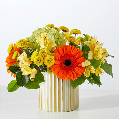 Autumn Sunshine Bouquet with Ivory Vase – DEE'S FLORAL & DESIGNS, Fairmont MN