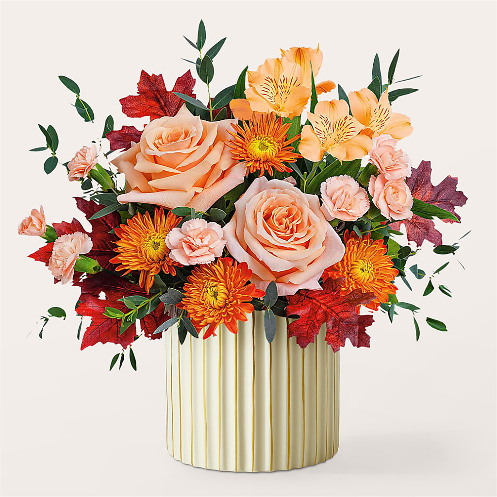 Spiced Latte Bouquet with Ivory Vase – DEE'S FLORAL & DESIGNS, Fairmont MN
