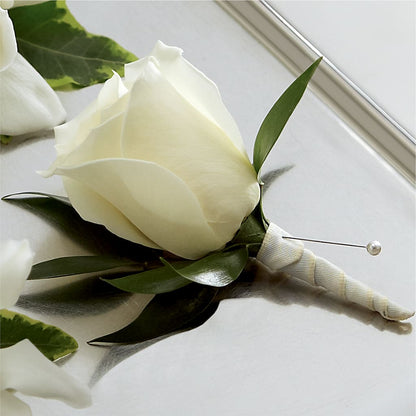 White Rose Boutonniere – DEE'S FLORAL & DESIGNS, Fairmont MN